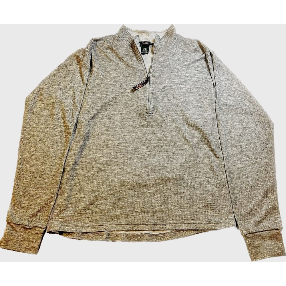 L.L. Bean Heather Gray Quarter-Zip Pullover